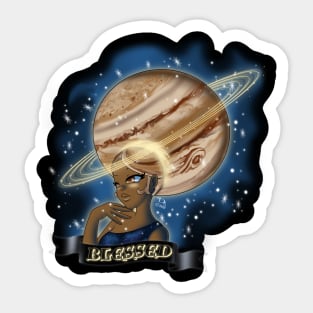 African American Woman and Jupiter Sticker